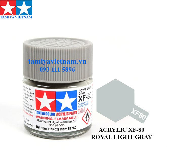 Peinture pour maquette Tamiya 81780 - Gris Royal Mini XF-80